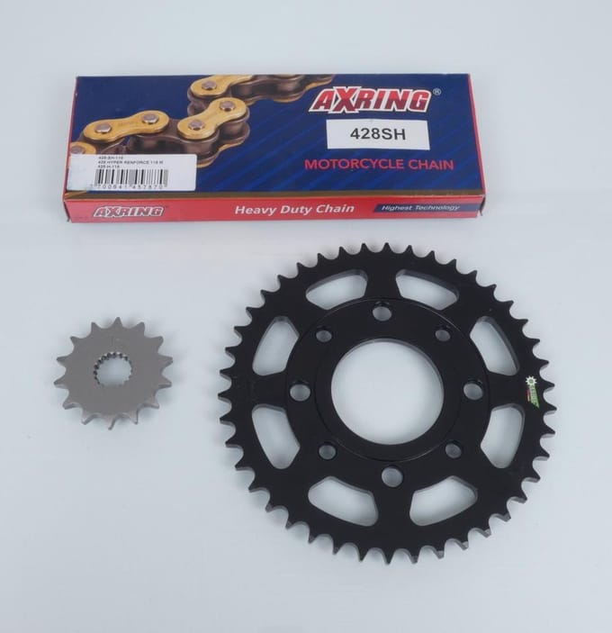 Kit chaîne Axring pour moto MASH 125 Seventy 2012 à 2017 14x42 pas 428 Neuf