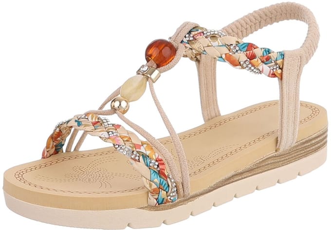 Dames slipper met gespen en pareldetail Mt:37