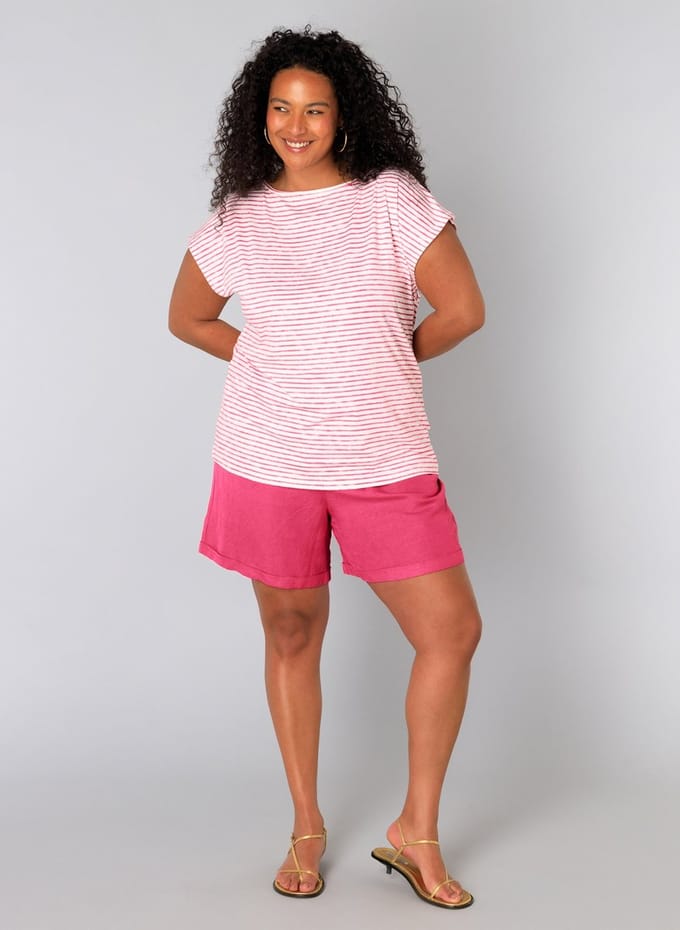 YESTA Urd Tops - Natural White/Fuchsi - maat 3(52)