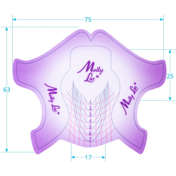 MollyLac Flexible - Nagelverlenging Sjablonen - Plastic - Fiolet - 500 Stuks