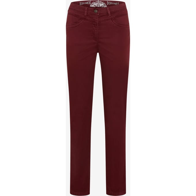 Raphaela by Brax Dames Jeans  Style LAURA NEW BURGUNDY, donkerrood, maat 50
