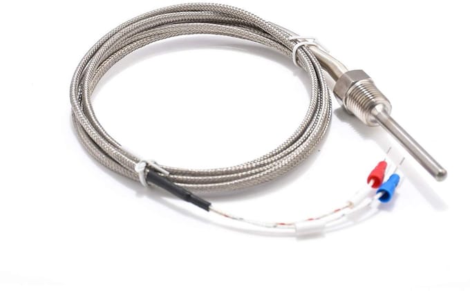 K Type Thermokoppel - Temperatuursensor Sonde - Temperatuur Meten - Waterdicht Geaard Ontwerp - 0-500 ℃ - Zilver