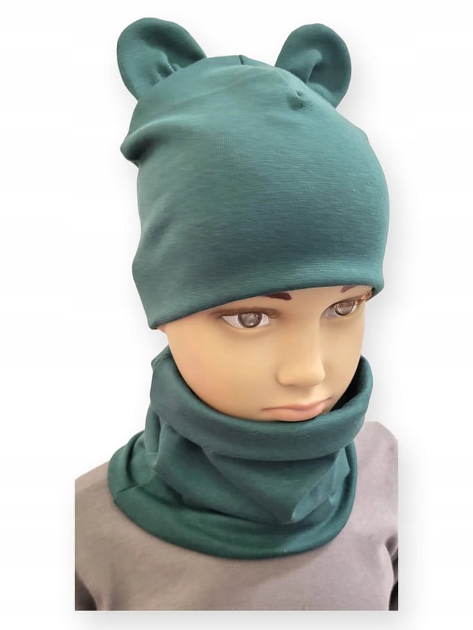 Dartomik - Kinder set - Muts en Sjaal - Groene Kleur - Maat 40-44