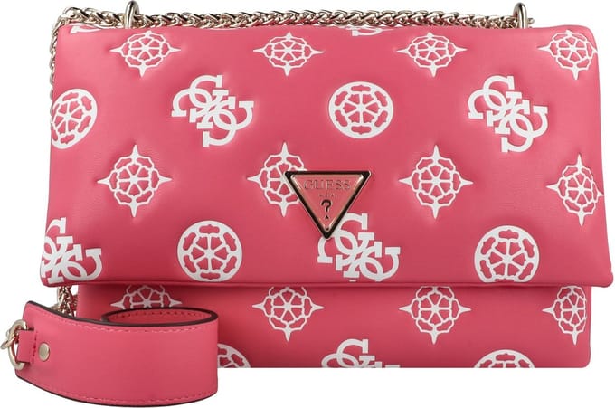 GUESS Schoudertas Deesa Logo Convertible Xbody Flap Watermelon Logo Roze