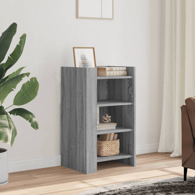 vidaXL - Dressoir - 45x35x75 - cm - bewerkt - hout - grijs - sonoma - eikenkleurig