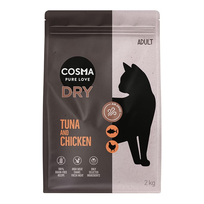 2x2kg Cosma Droogvoer Tonijn & Kip voor Katten