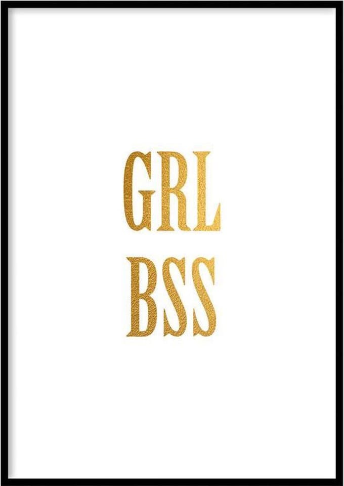 Poster GRLBSS - 30x40 cm - Tekst Poster - WALLLL