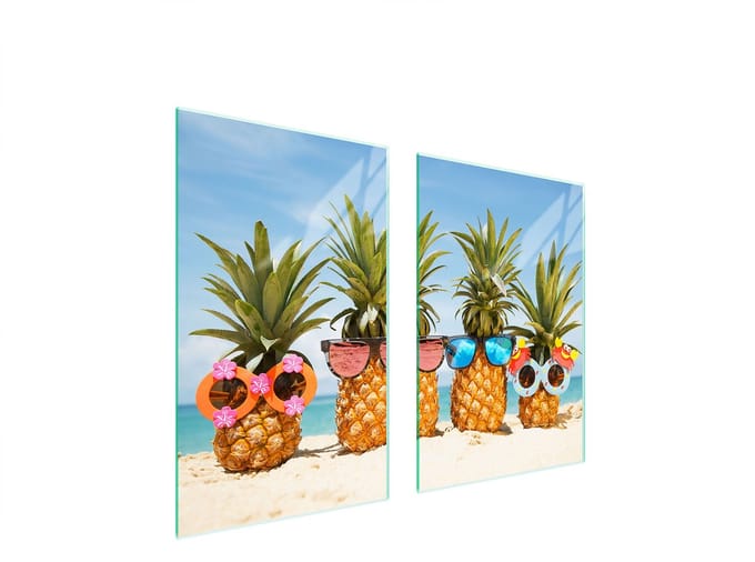 TMK ArtDeko - Beschermplaat Glas - Ananas - 65x52 cm
