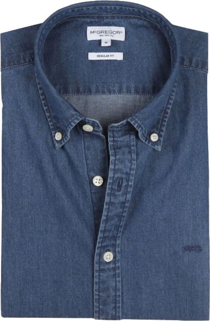 McGregor Overhemd Chambray Indigo - Maat M - Heren