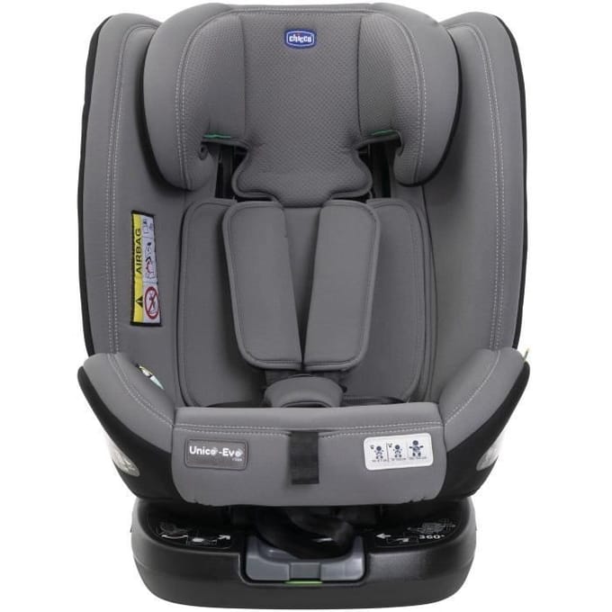Siège-auto - CHICCO - UNICO EVO - Groupe 0/1/2/3 - I-Size - Inclinable - Réducteur - Grey Black noir