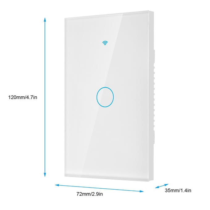 WiFi Touchscreen Schakelaar Enkele Cirkel voor Alexa voor Google 1?Weg AC  (Wit ) wit