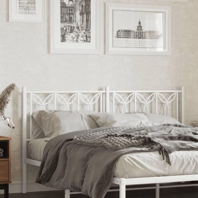 Hoofdeinde Metaal - Bed Rugleuning - Slaapkamer Decoratie - Stabiel Duurzaam Frame - 150 cm - Wit