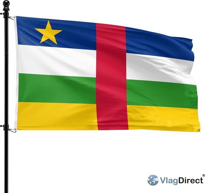 VlagDirect - Centraal Afrikaanse vlag - Centraal Afrika vlag - 90 x 150 cm.