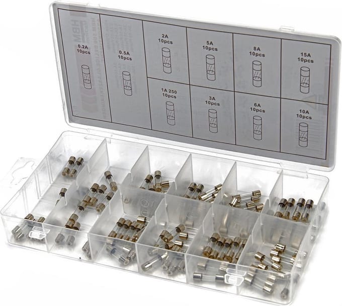 HBM 100 Delige Glaszekeringen Assortiment