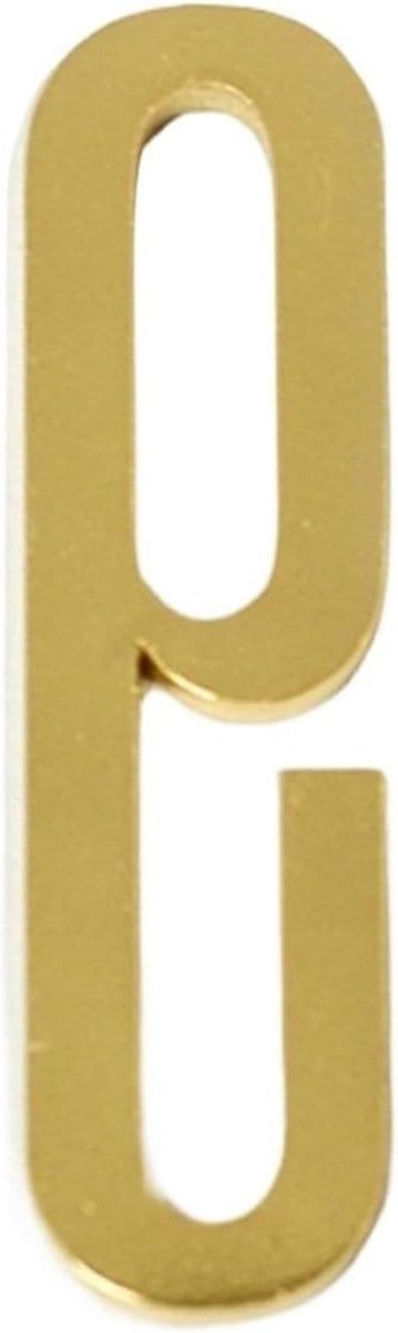 Gouden Deurnummer - Huisnummer Metaal - Buiten Huislabel - Zelfklevend - 7 Cm Hoog - Goud