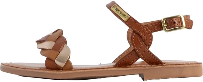 Lederen platte sandaal voor kinderen, kleur: Bonbon