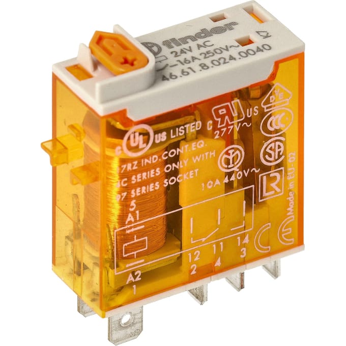 Finder 46.61.8.024.0040 Steekrelais 24 V/AC 16 A 1x wisselcontact 10 stuk(s) Tray