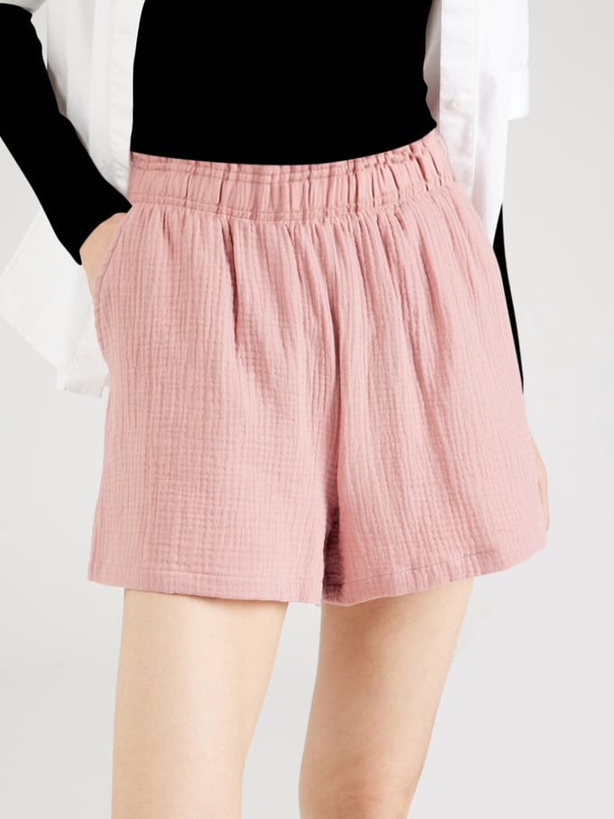 Starry Indigo - Dames Korte Broek/Short | Mousseline | 100% katoen | Roze | Maat L