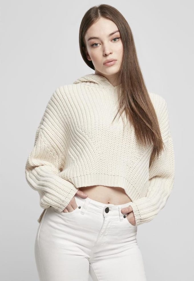 Urban Classics - Oversized Crop Hoodie - 3XL - Creme