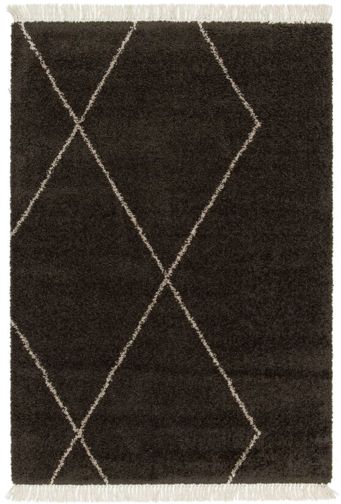 Berber vloerkleed - Atlas Grid donkerbruin 200x290