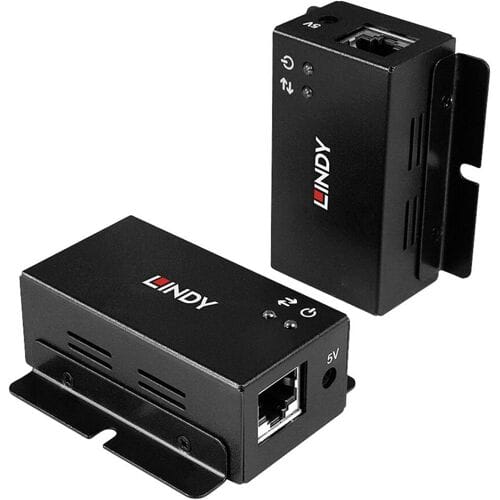 LINDY 2 Port USB 2.0 Cat.6 Extender USB-extender USB-A 2.0 Via netwerkkabel RJ45 50 m