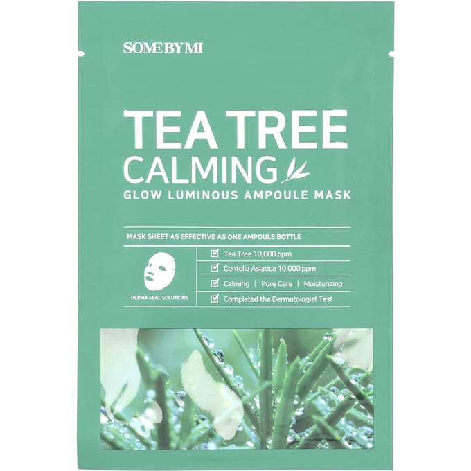 SOME BY MI, Tea Tree Calming, Glow Luminous Ampoule Beauty Mask, 1 sheet mask, 25g (0.88oz) white