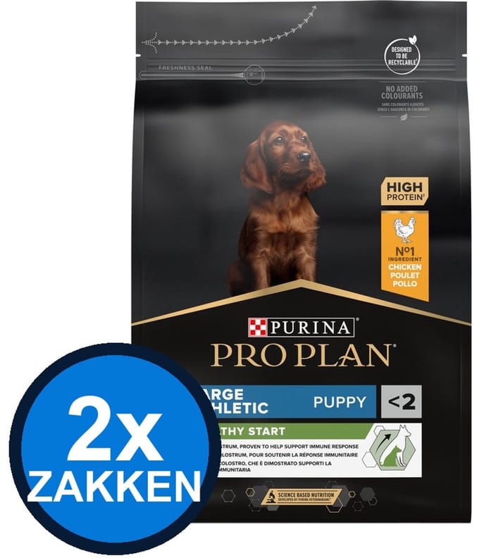 2x Pro Plan - Puppy Large Athletic Healthy Start Kip - Hondenvoer Droogvoer - 3 kg