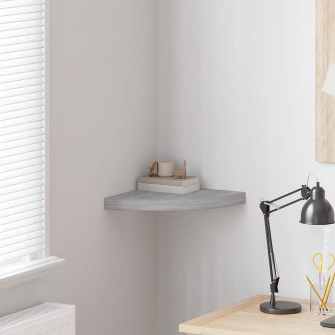 vidaXL - Hoekwandschap - 35x35x3,8 - cm - MDF - betongrijs