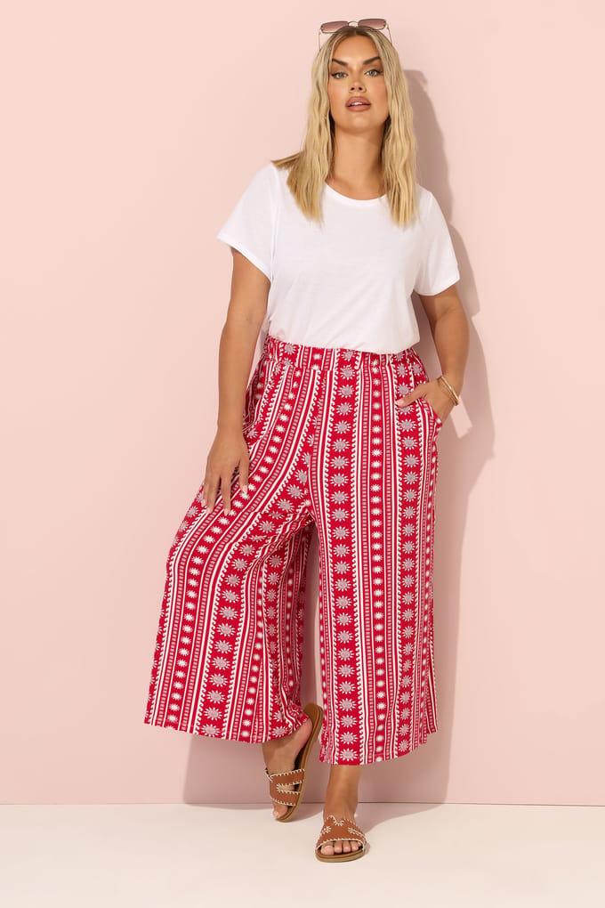 Yours Rode Aztec Print Midaxi Culottes Size 42