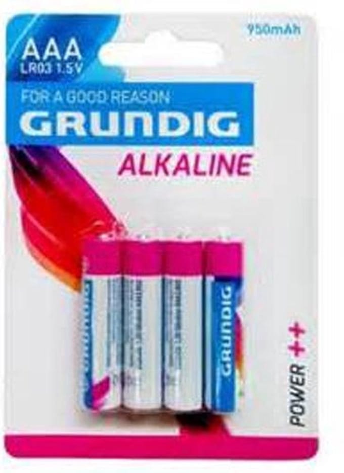 Grundig - Grundig AAA Batterijen Alkaline 4 Stuks 950mah