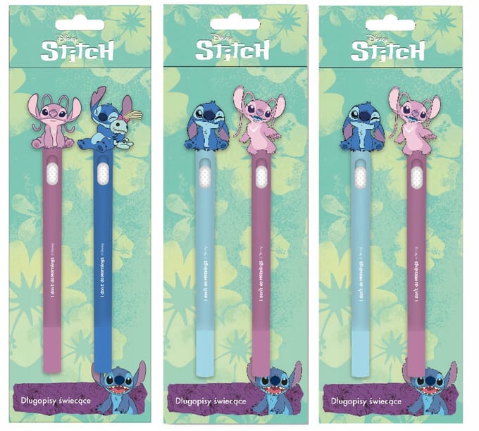 Lilo & Stitch Lichtgevende Pennen Set (2 stuks) - Blauwe Inkt