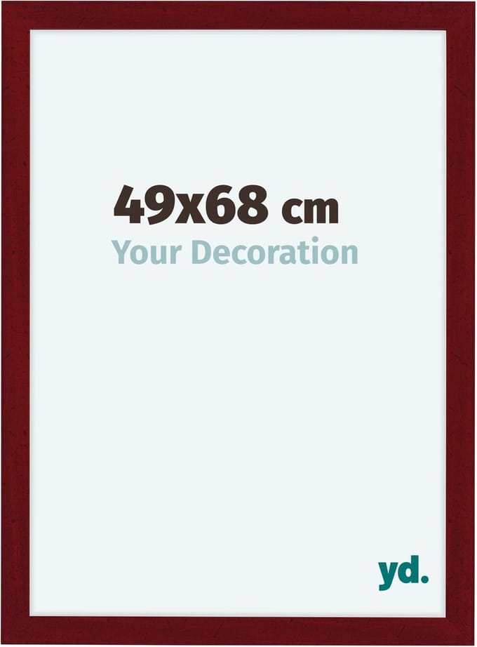 Your Decoration - Fotolijst 49x68 cm - MDF - Wijnrood Geveegd - Como