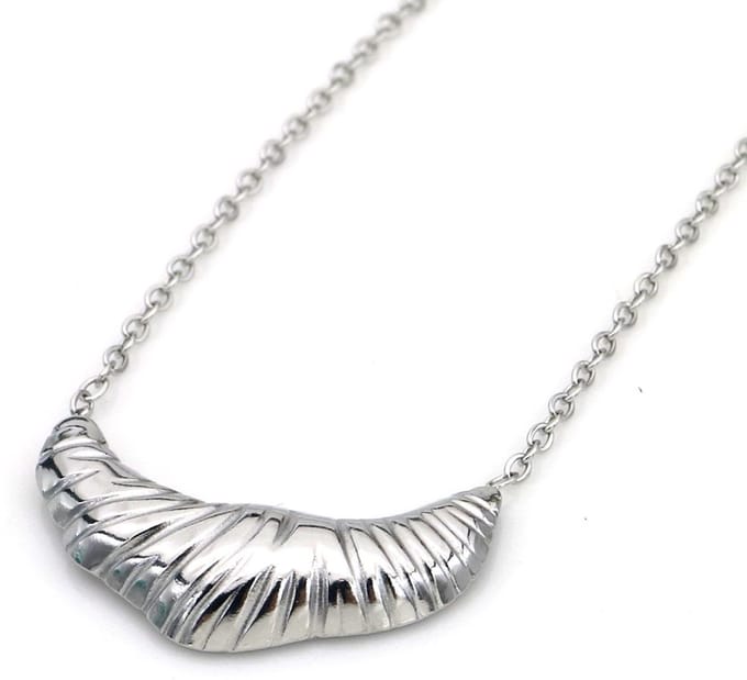 Ketting – RVS – croissant – 40-45 cm - Zilverkleurig