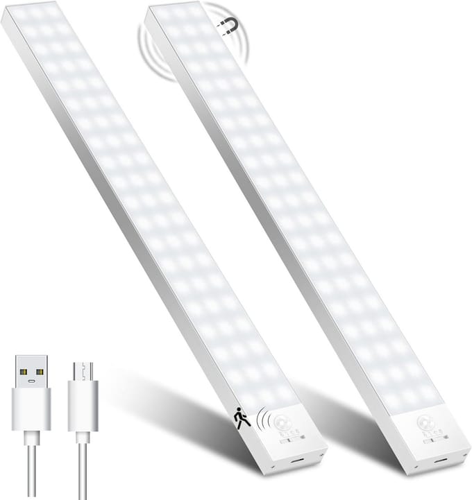 LED kastverlichting met bewegingssensor - 32 cm, 2 stuks, USB oplaadbaar