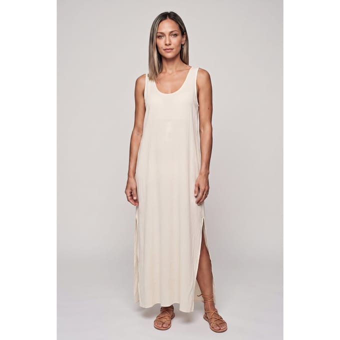 ARKET Zelia Crinkled Ecovero Dress White Größe: L | Maxikleider Outlet | Damen | Weiß