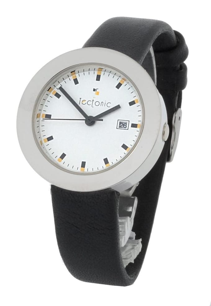 TECTONIC 41-1105-14 Horloge - Leer - Zwart - Ø 31 mm
