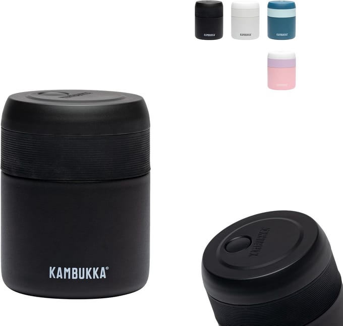 Kambukka Bora - Lunchbox - 600 ml - Voedselcontainer houdt 9 uur warm & 100 % Lekvrij - Matte Black
