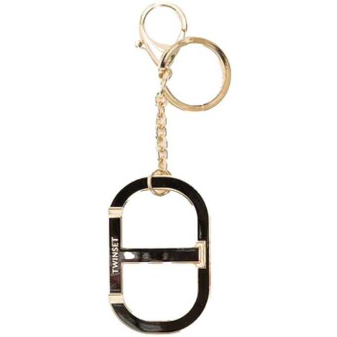 Sleutelhanger Twin Set Portachiavi In Metallo Con Oval T E Moschettone