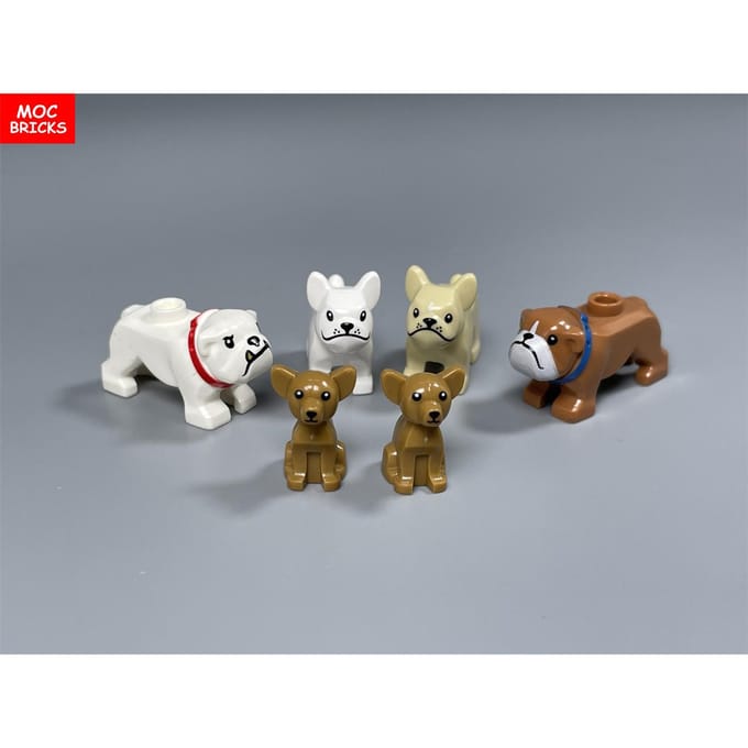 Briques MOC Série Petit Chien Chihuahua Bouledogue Français Caniche Blocs de Construction Assemblés Jouets pour Enfants Poupée