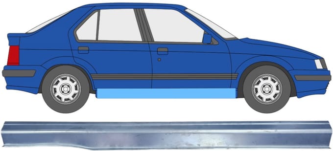Reparatie dorpel voor Renault 19 1988-1995 / Rechts