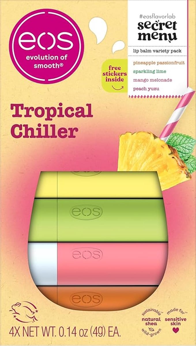 eos Flavor Lab Secret Menu Lip Balm Gift Set – Tropical Chiller – Limited Edition