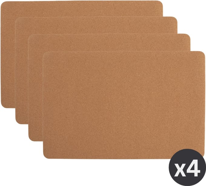 ZICZAC - Placemat OTIS - SET/4 - kurk - Antislip & Waterafstotend - 33x45 cm, donkerbruin