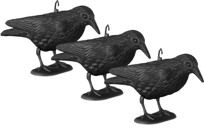 duivenverjager kraai set van 3 - hangend - staand - vogelverjager balkon - tuin