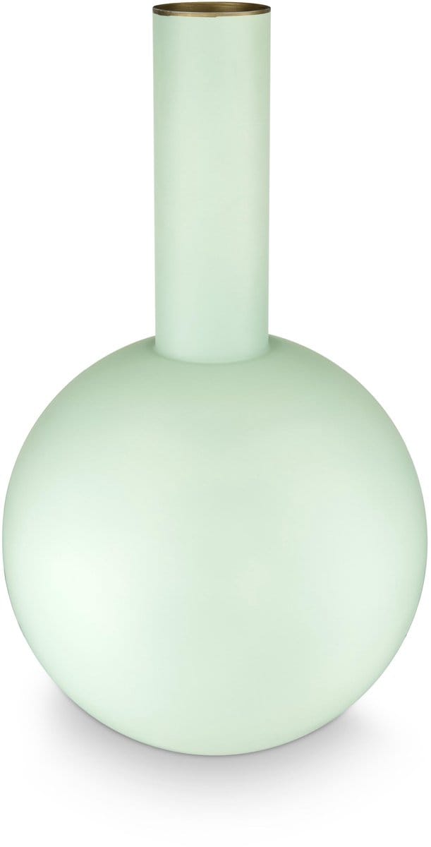 Pip Studio - Bloemenvaas - Woonaccessoires - Blauwe vaas - Metaal - 24.5x42cm