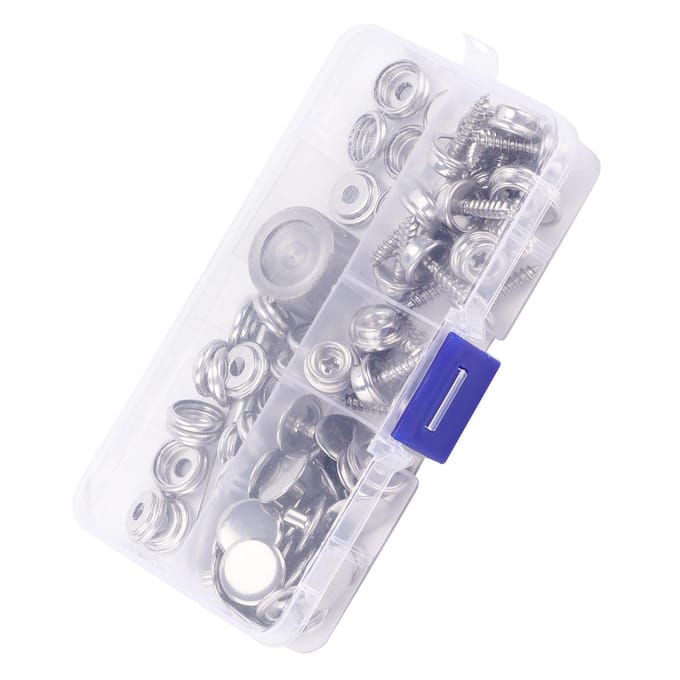 Drukknoop Set RVS Canvas Bootkap Knoop Metaal Schroef Klinknagel Gesp Gereedschap gray