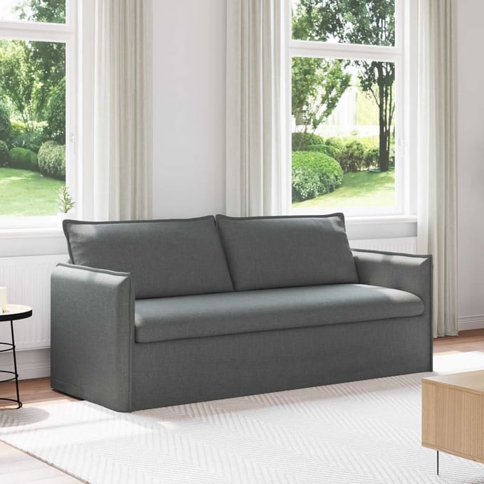 vidaXL - Bank - Donkergrijs - 196 - x - 82 - x - 85 - cm - Stof