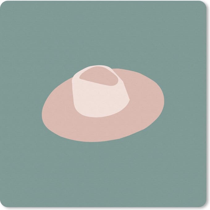Muismat 20x20 cm - Mousepad Zomer - Hoed - Groen - Muismatten