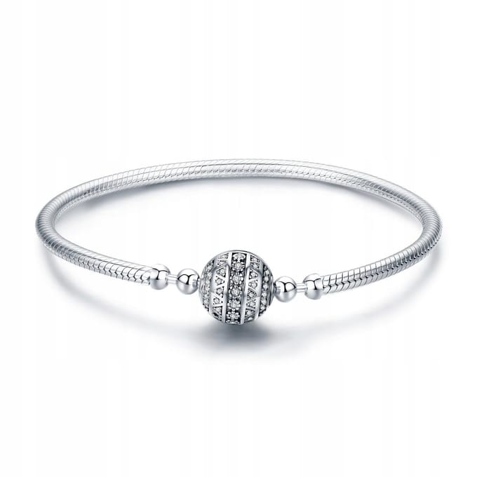 Modulaire Pandora-stijl Armband Glanzend Pave 23 Cm white