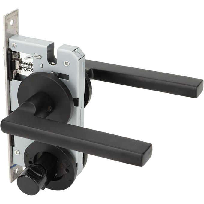 2 STUKS Deurklink RVS Impactpreventie Heavy Duty Sleutelinvoer Handgrepen voor Thuis black