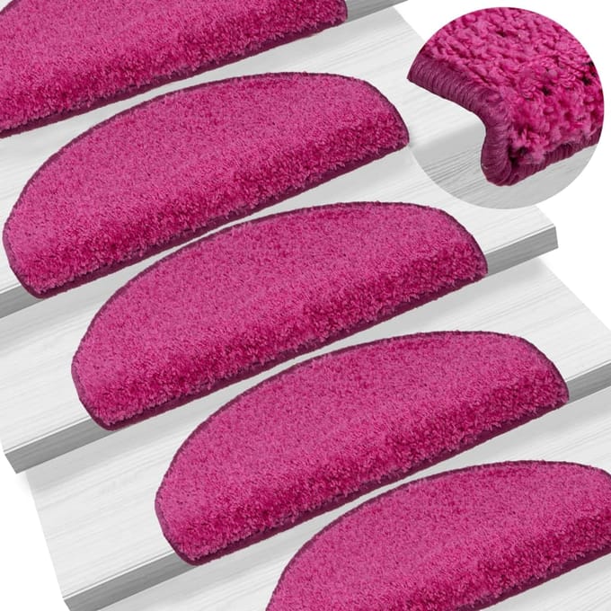 vidaXL - Trapmatten - 15 - st - 65x21x4 - cm - Roze - Halfrond - Groot